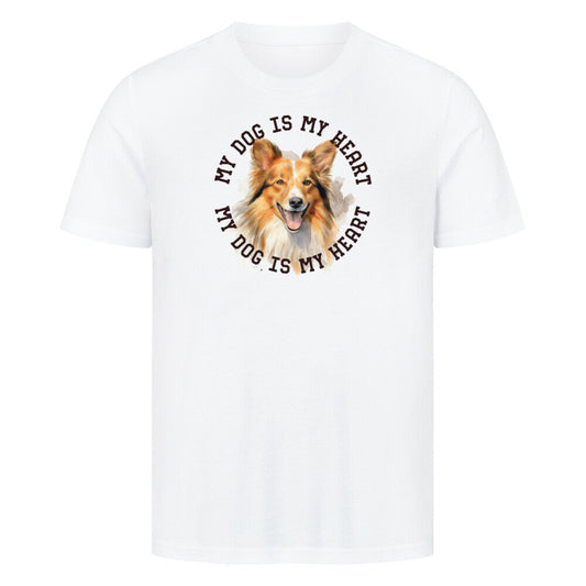 Premium T-Shirt "Shetland Sheepdog HEART" Weiß – hunde-shirt.de