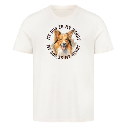 Premium T-Shirt "Shetland Sheepdog HEART" Natural Raw – hunde-shirt.de