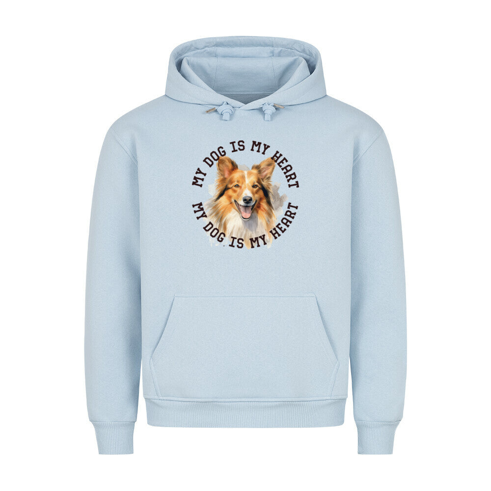Premium Hoodie "Shetland Sheepdog HEART" Babyblau – hunde-shirt.de