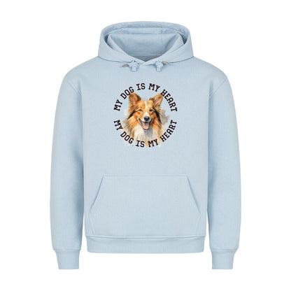 Premium Hoodie "Shetland Sheepdog HEART" Babyblau – hunde-shirt.de