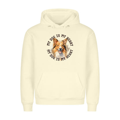 Premium Hoodie "Shetland Sheepdog HEART" Beige – hunde-shirt.de
