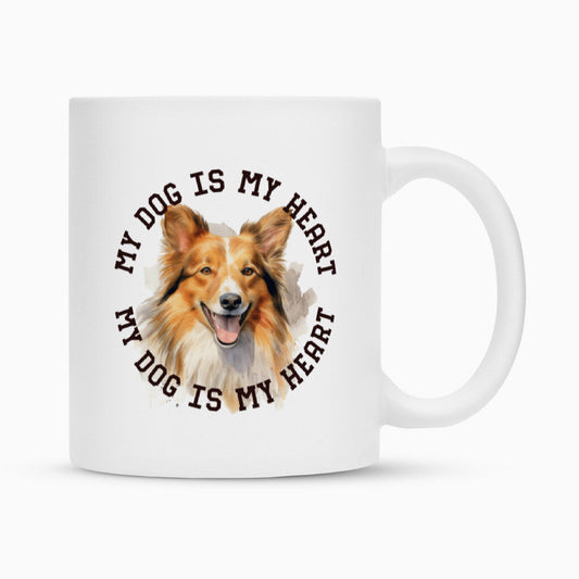 Tasse "Shetland Sheepdog HEART" Weiß – hunde-shirt.de