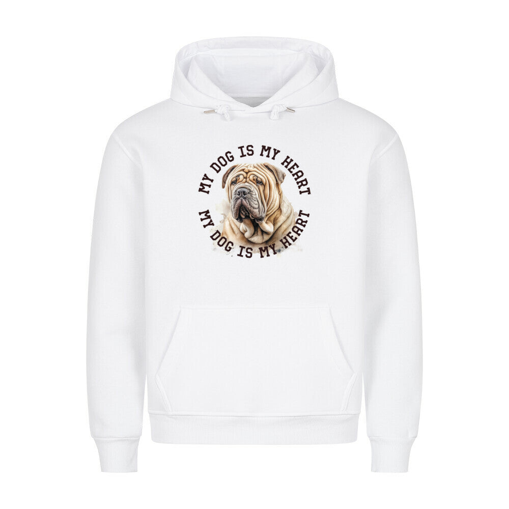 Premium Hoodie "Shar Pei HEART" Weiß – hunde-shirt.de