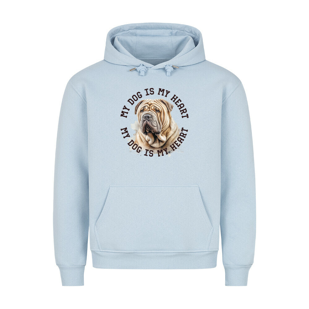 Premium Hoodie "Shar Pei HEART" Babyblau – hunde-shirt.de