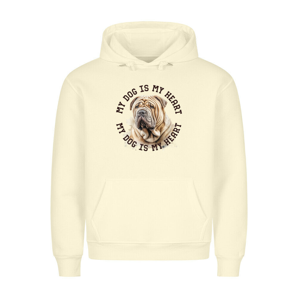 Premium Hoodie "Shar Pei HEART" Beige – hunde-shirt.de