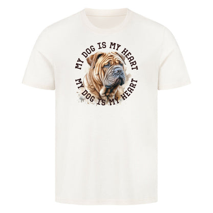 Premium T-Shirt "Shar Pei HEART 2" Natural Raw – hunde-shirt.de