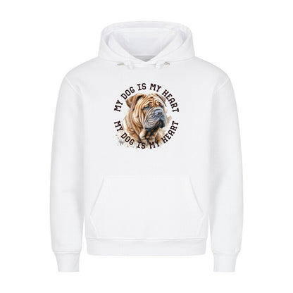 Premium Hoodie "Shar Pei HEART 2" Weiß – hunde-shirt.de