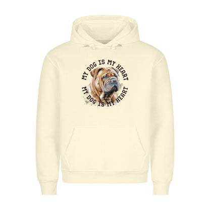 Premium Hoodie "Shar Pei HEART 2" Beige – hunde-shirt.de
