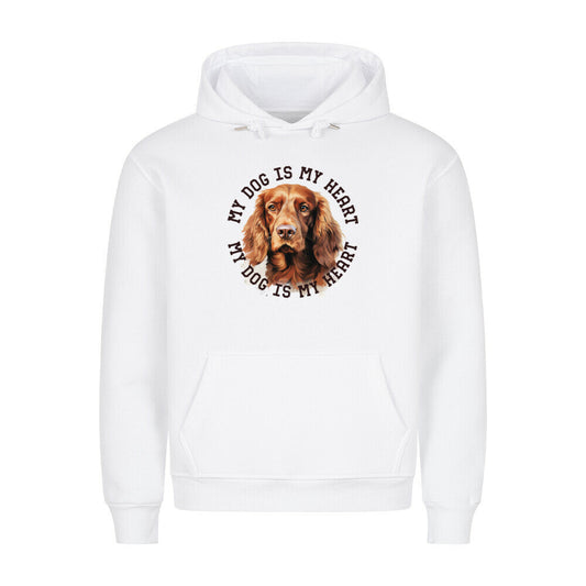 Premium Hoodie "Irish Setter HEART 2" Weiß – hunde-shirt.de