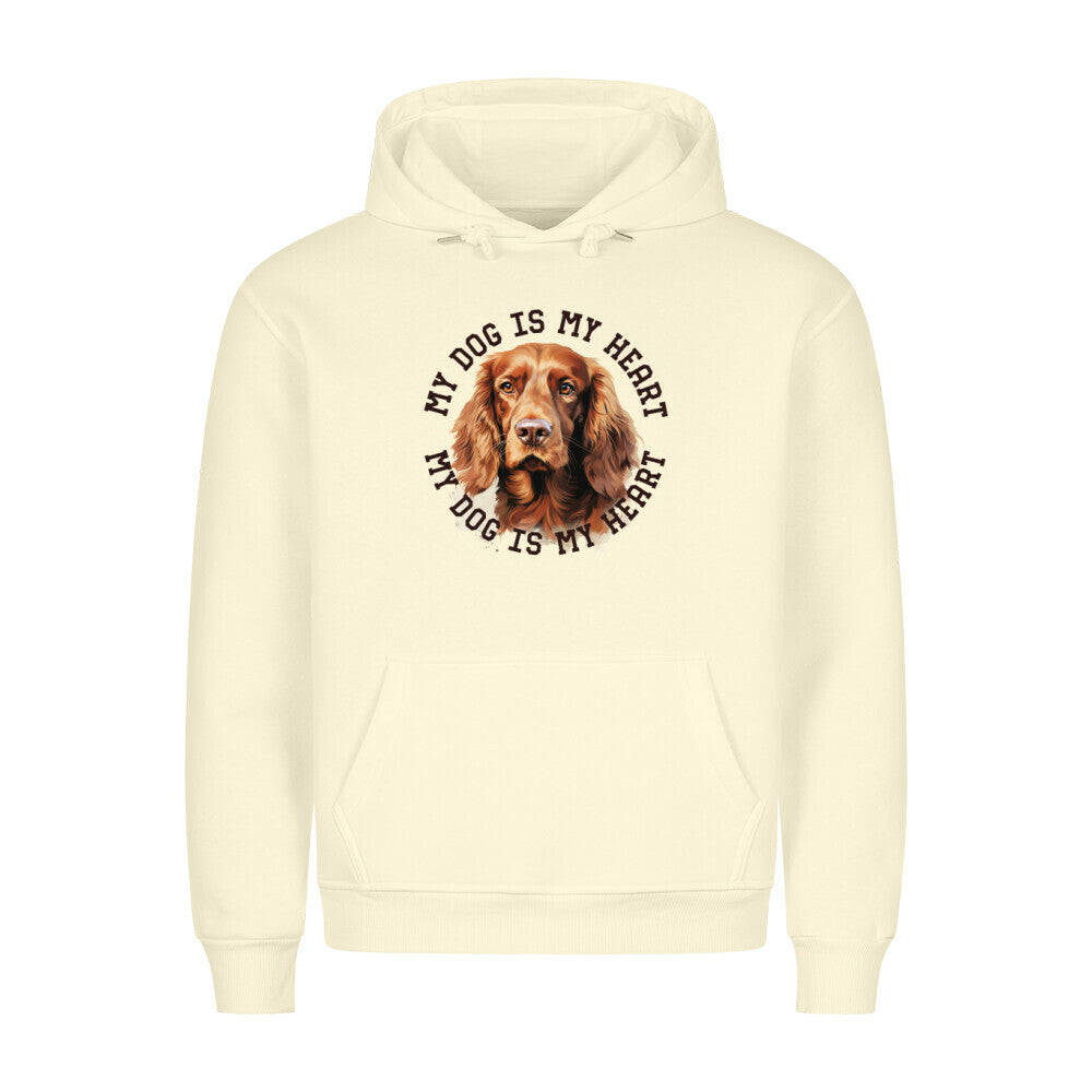 Premium Hoodie "Irish Setter HEART 2" Beige – hunde-shirt.de