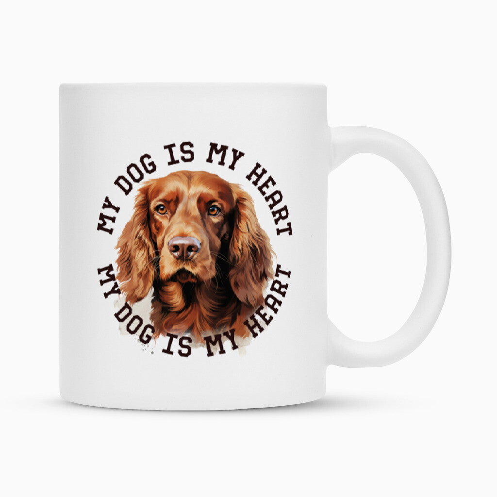 Tasse "Irish Setter HEART 2" Weiß – hunde-shirt.de