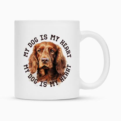 Tasse "Irish Setter HEART 2" Weiß – hunde-shirt.de