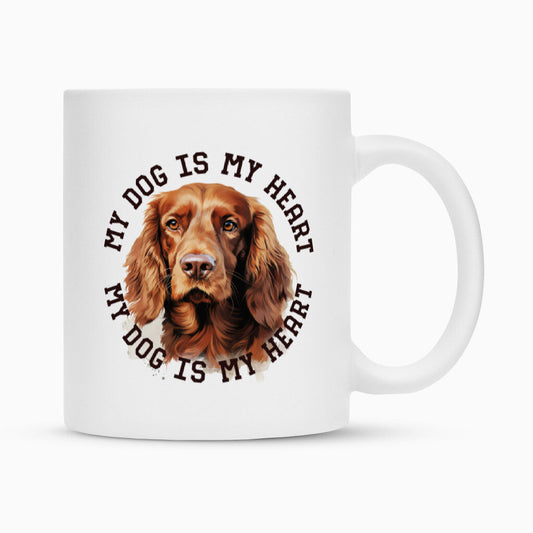 Tasse "Irish Setter HEART 2" Weiß – hunde-shirt.de