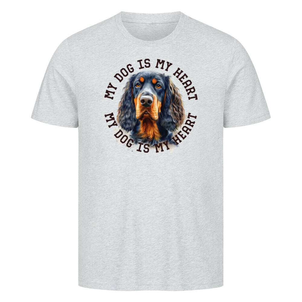Premium T-Shirt "Gordon Setter HEART" Heather Grey – hunde-shirt.de