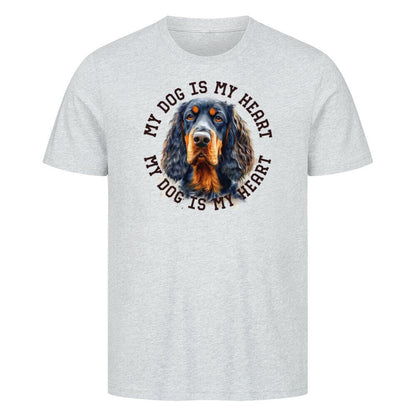 Premium T-Shirt "Gordon Setter HEART" Heather Grey – hunde-shirt.de