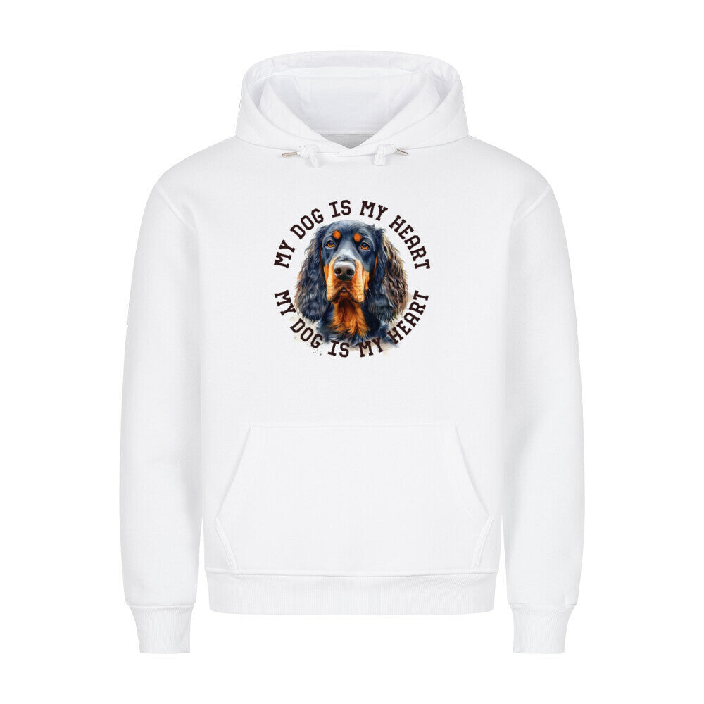 Premium Hoodie "Gordon Setter HEART" Weiß – hunde-shirt.de