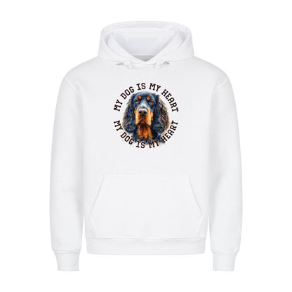 Premium Hoodie "Gordon Setter HEART" Weiß – hunde-shirt.de