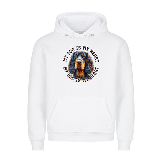 Premium Hoodie "Gordon Setter HEART" Weiß – hunde-shirt.de