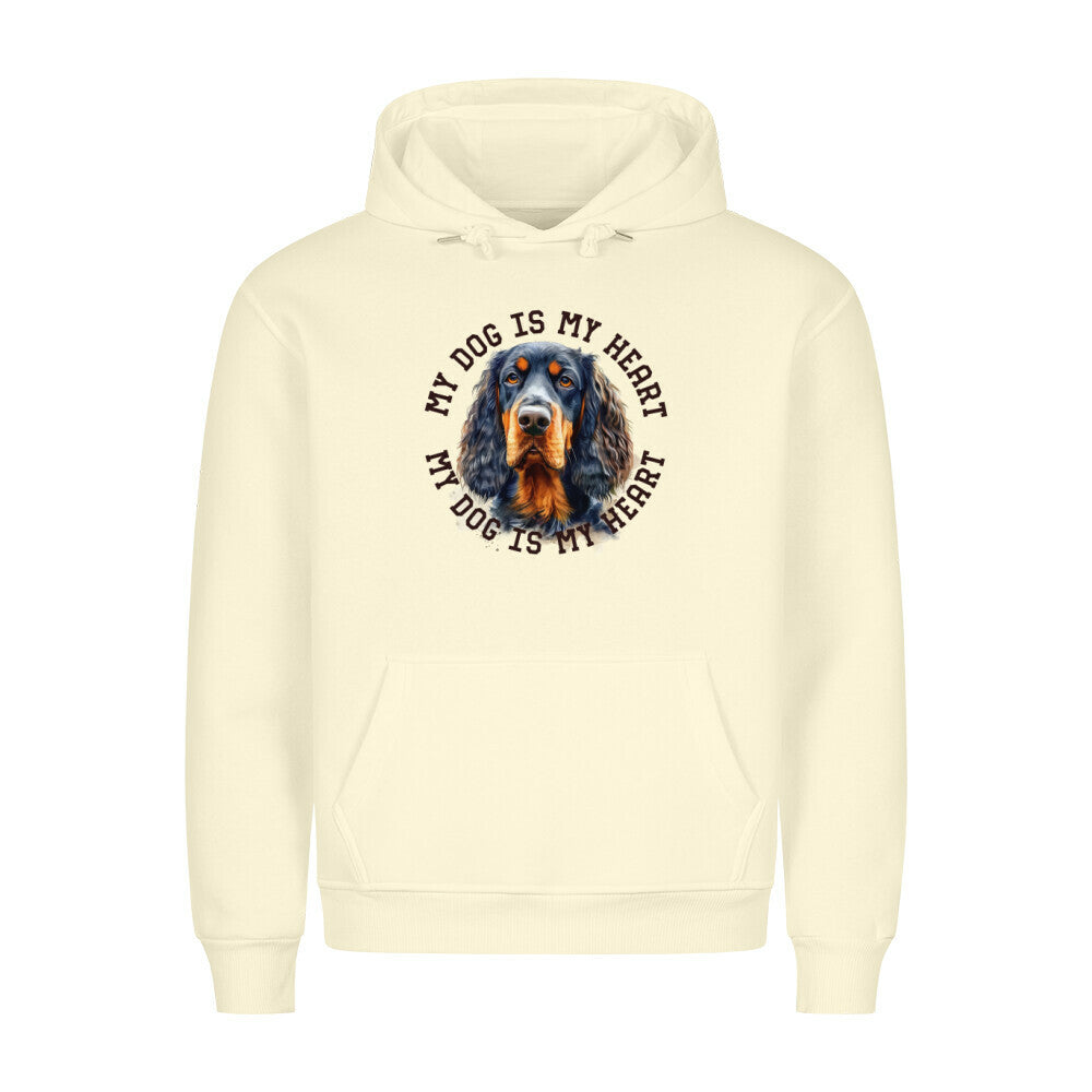 Premium Hoodie "Gordon Setter HEART" Beige – hunde-shirt.de