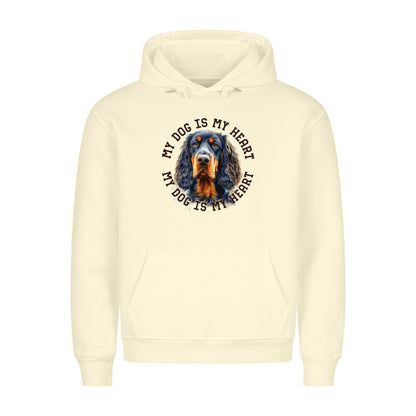 Premium Hoodie "Gordon Setter HEART" Beige – hunde-shirt.de