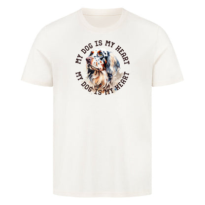 Premium T-Shirt "English Setter HEART" Natural Raw – hunde-shirt.de