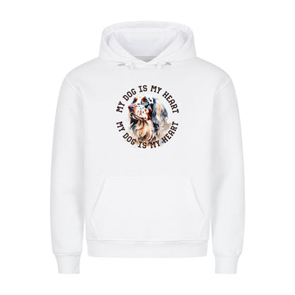 Premium Hoodie "English Setter HEART" Weiß – hunde-shirt.de