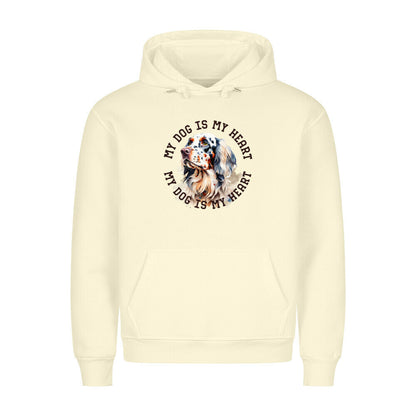 Premium Hoodie "English Setter HEART" Beige – hunde-shirt.de
