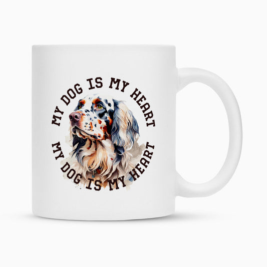 Tasse "English Setter HEART" Weiß – hunde-shirt.de