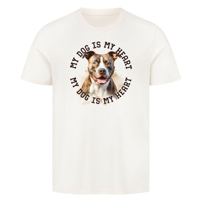 Premium T-Shirt "Staffordshire Bullterrier" Natural Raw – hunde-shirt.de