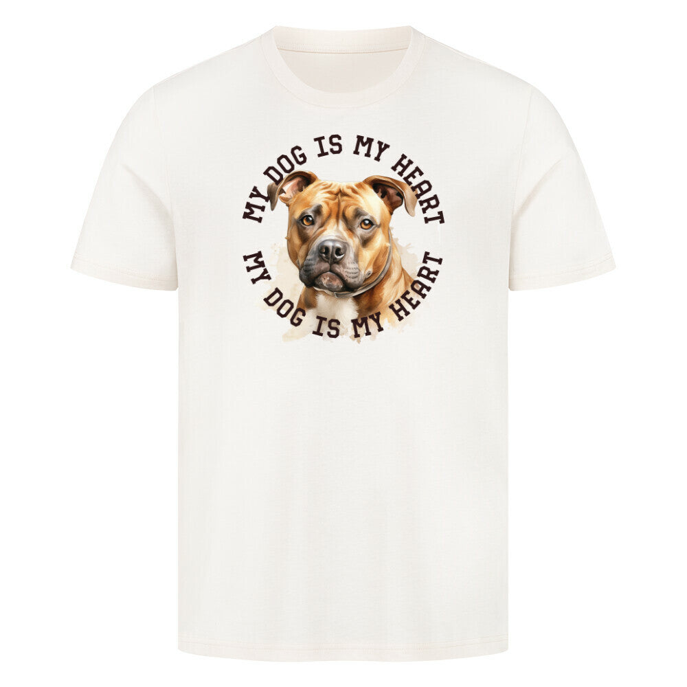 Premium T-Shirt "Staffy" Natural Raw – hunde-shirt.de