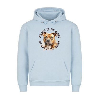 Premium Hoodie "Staffy" Babyblau – hunde-shirt.de