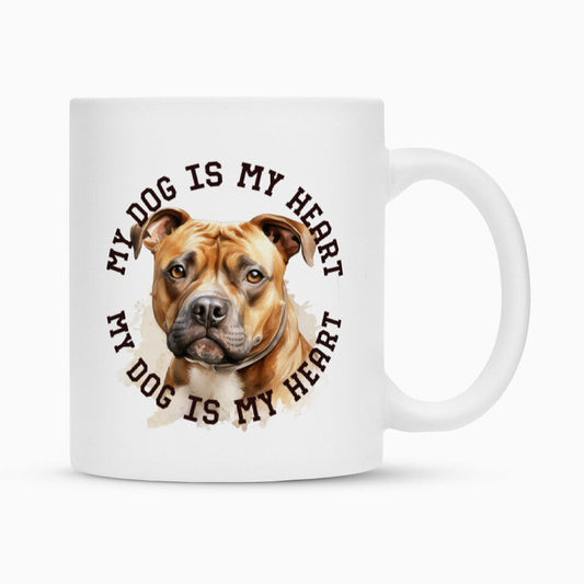 Tasse "Staffy" Weiß – hunde-shirt.de