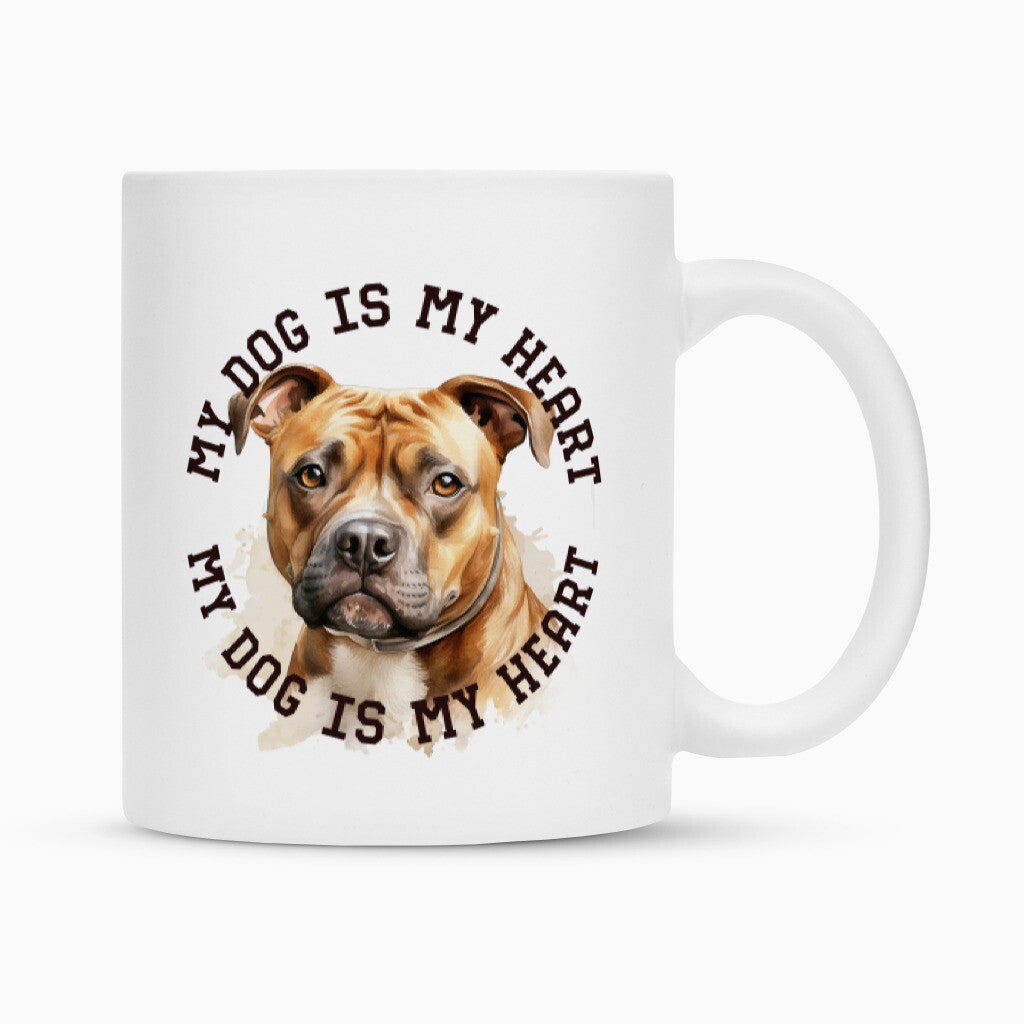 Tasse "Staffy" Weiß – hunde-shirt.de