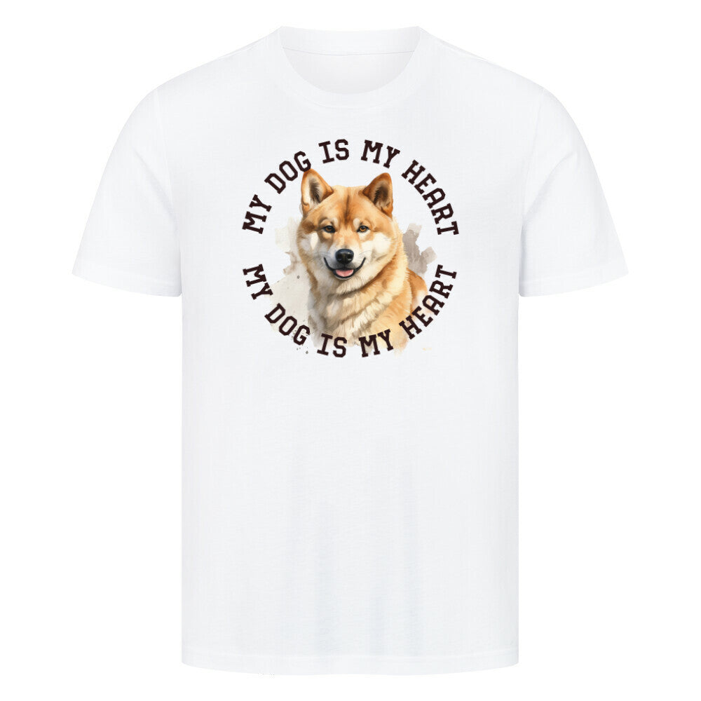 Premium T-Shirt "Shiba Inu HEART" Weiß – hunde-shirt.de