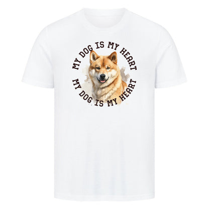 Premium T-Shirt "Shiba Inu HEART" Weiß – hunde-shirt.de