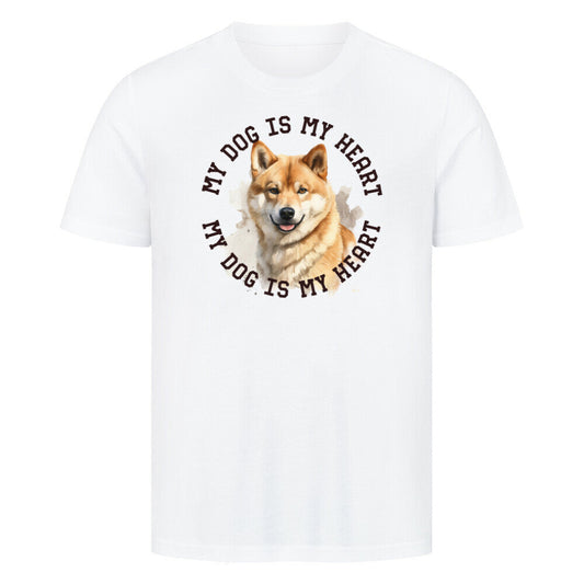 Premium T-Shirt "Shiba Inu HEART" Weiß – hunde-shirt.de