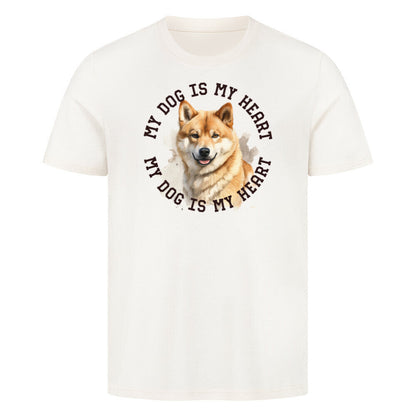 Premium T-Shirt "Shiba Inu HEART" Natural Raw – hunde-shirt.de