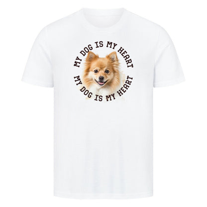Premium T-Shirt "Kleinspitz HEART" Weiß – hunde-shirt.de
