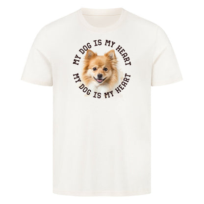 Premium T-Shirt "Kleinspitz Heart" Natural Raw – hunde-shirt.de