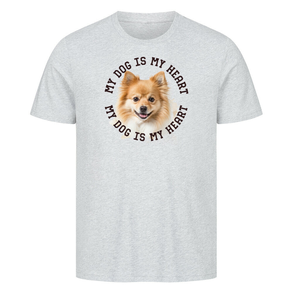 Premium T-Shirt "Kleinspitz Heart" Heather Grey – hunde-shirt.de