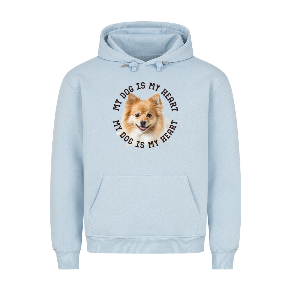Premium Hoodie "Kleinspitz HEART" Babyblau – hunde-shirt.de