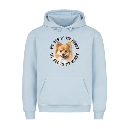 Premium Hoodie "Kleinspitz HEART" Babyblau – hunde-shirt.de