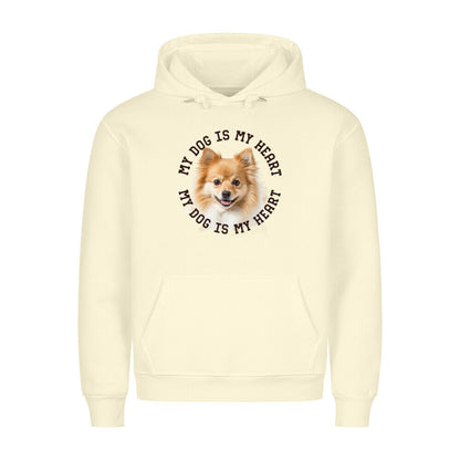 Premium Hoodie "Kleinspitz HEART" Beige – hunde-shirt.de