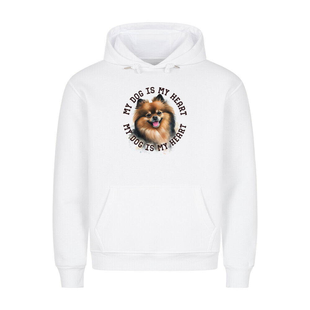 Premium Hoodie "Kleinspitz HEART 2" Weiß – hunde-shirt.de