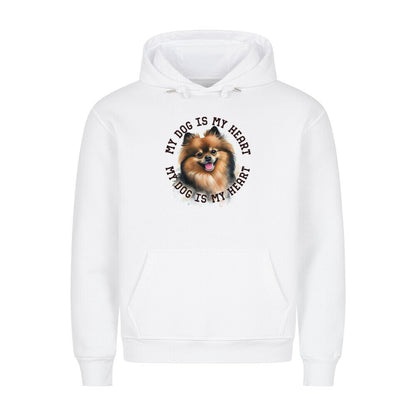 Premium Hoodie "Kleinspitz HEART 2" Weiß – hunde-shirt.de
