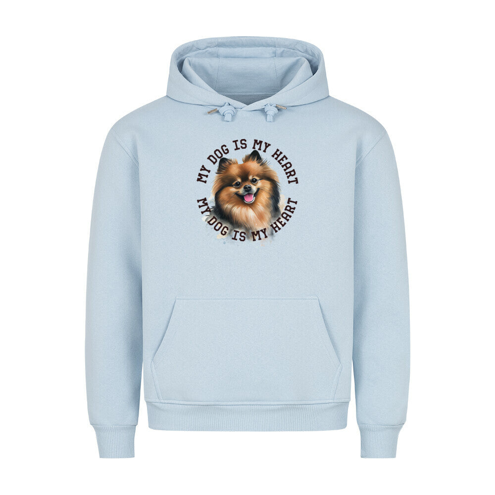 Premium Hoodie "Kleinspitz HEART 2" Babyblau – hunde-shirt.de