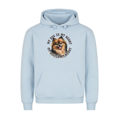 Premium Hoodie "Kleinspitz HEART 2" Babyblau – hunde-shirt.de