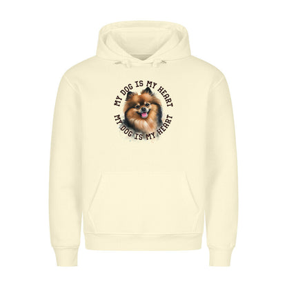Premium Hoodie "Kleinspitz HEART 2" Beige – hunde-shirt.de