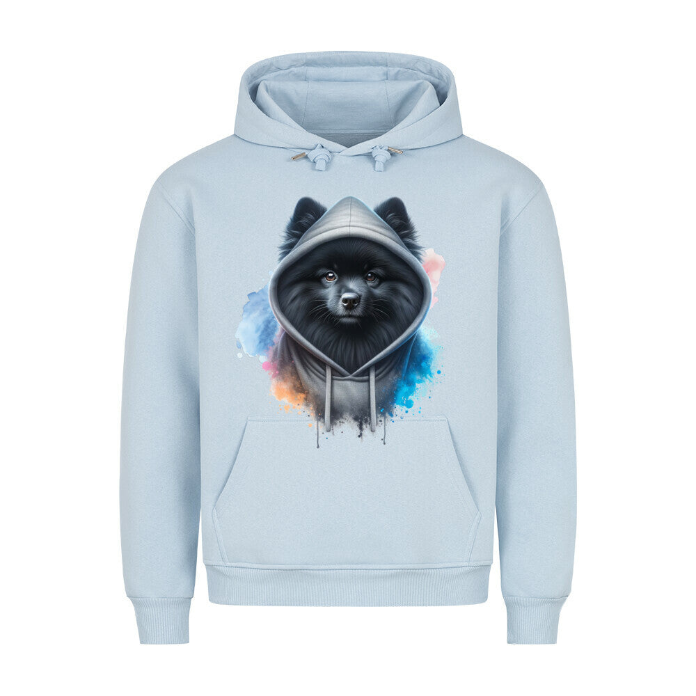 Premium Hoodie "Kleinspitz schwarz Hooded" Babyblau – hunde-shirt.de