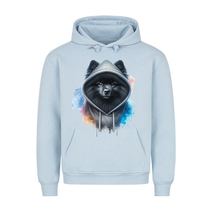 Premium Hoodie "Kleinspitz schwarz Hooded" Babyblau – hunde-shirt.de